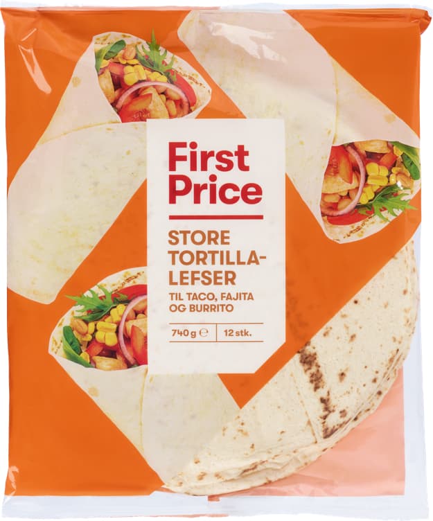 TORTILLA SOFT Hvete 25cm 12stk 740g first price