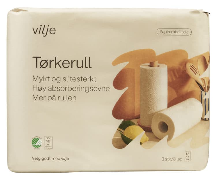 Tørkerull Soft 3rl i Papiremballasje Vilje