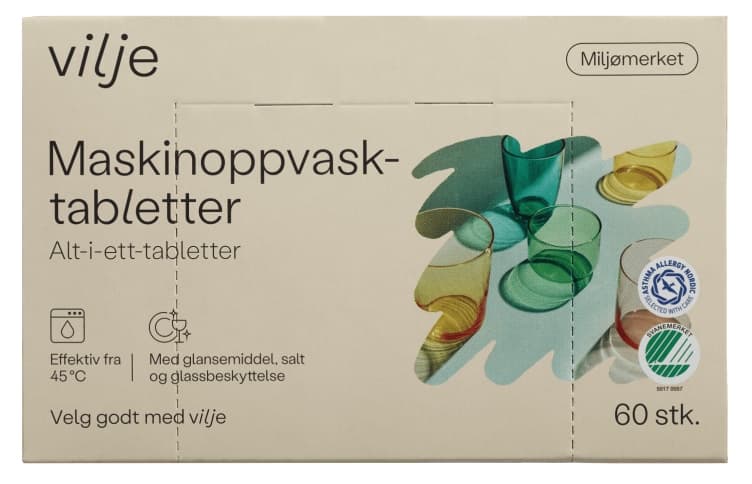 Maskinoppvask Tabletter 60stk Vilje