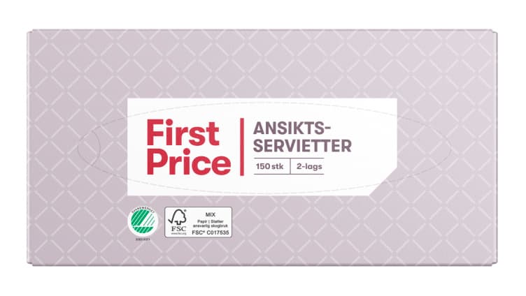 Ansiktsservietter 150stk First Price