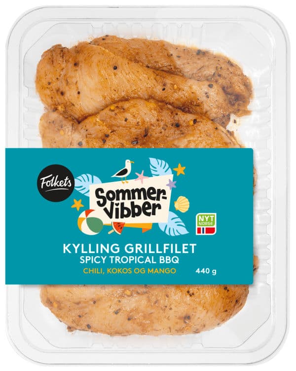 Kylling Grillfilet Spicy Tropical 440g Folkets