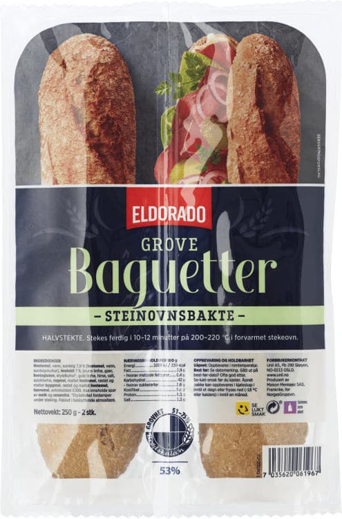 Baguette Grov Steinovnsbakt 2x125g Eldorado 250 g