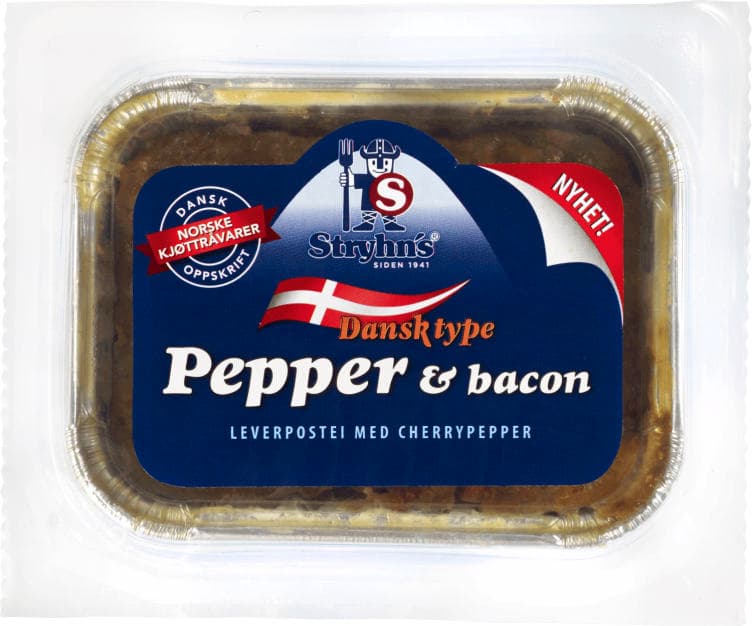 Leverpostei Pepper&Bacon 190g Stryhns