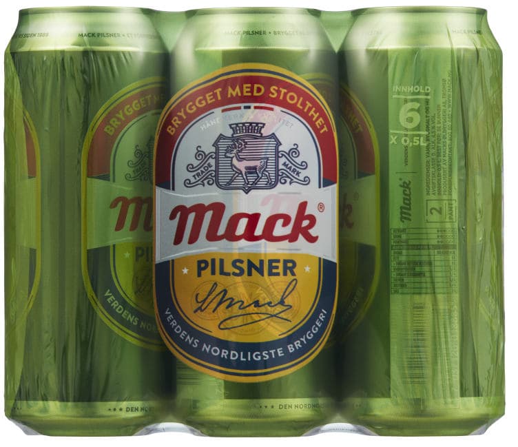Mack Pilsnerøl 0,5lx6 boks 3000 ml
