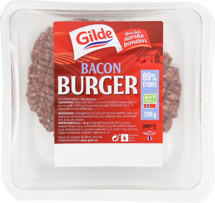 BACON BURGER 2x130g gilde 260 g