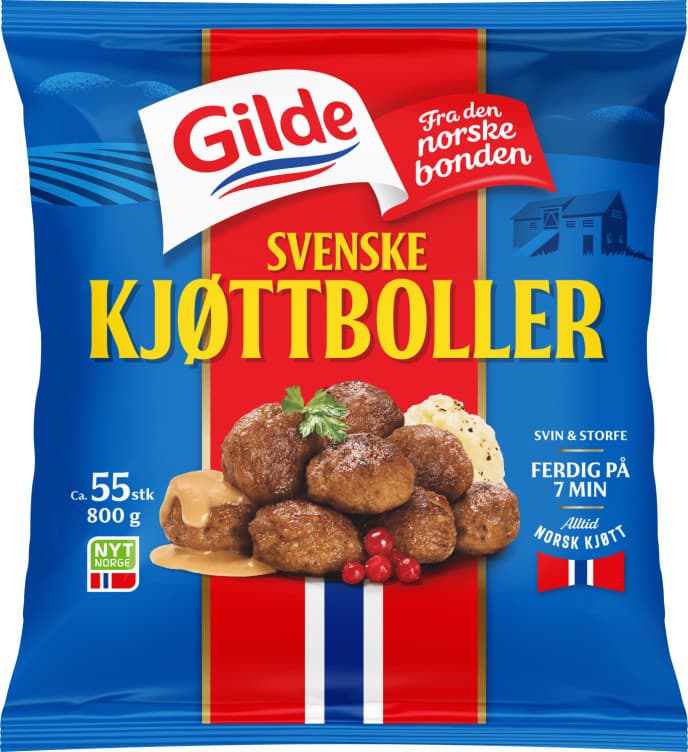 Kjøttboller Svenske Stekte 800g Gilde